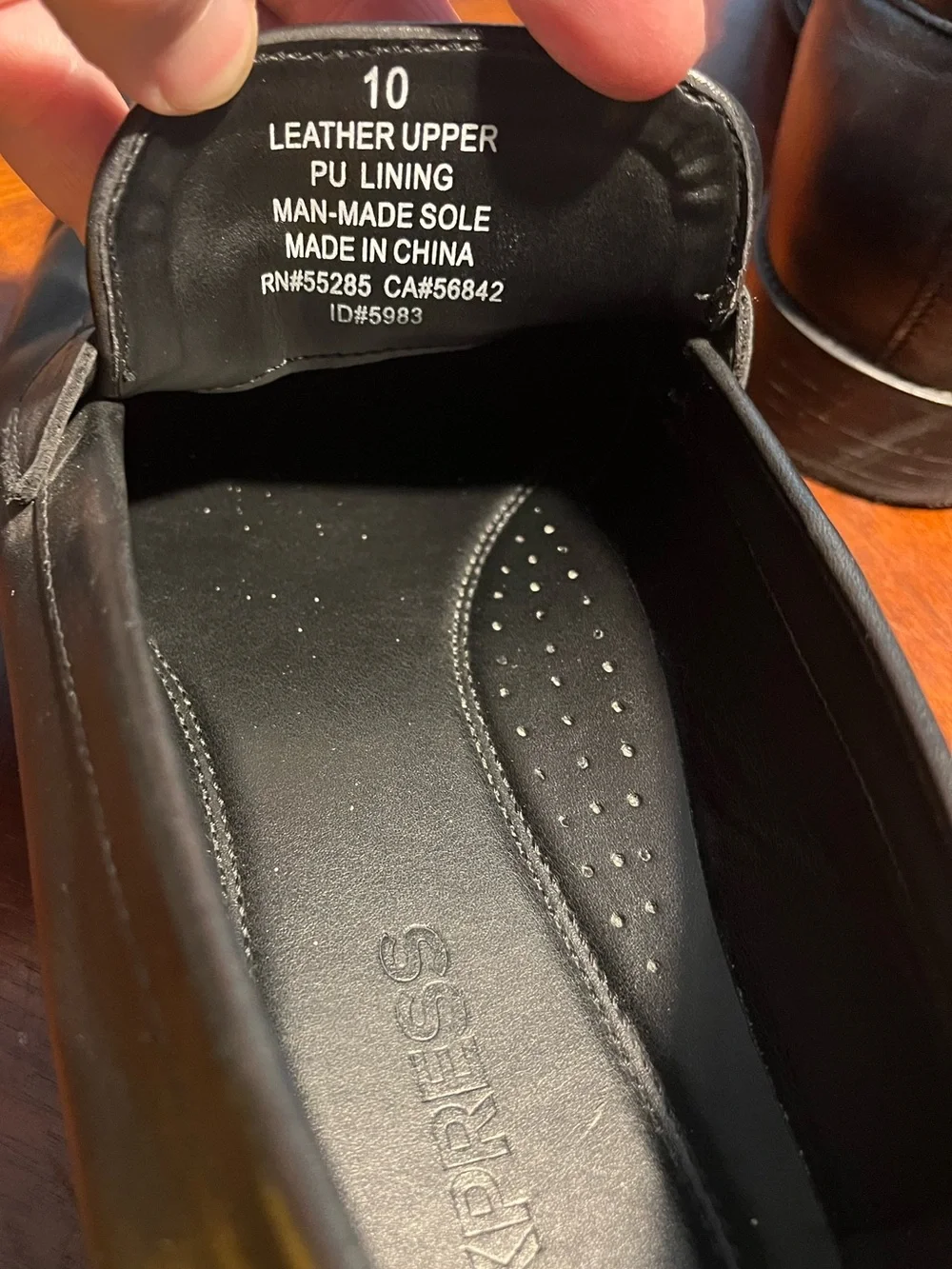 Express Black Leather Penny Loafers for Men